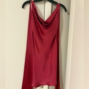 Lulu's Rich Pink Burgundy Satin Fabric
